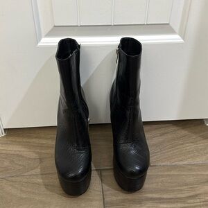 Nasty Gal platform leather heel boot